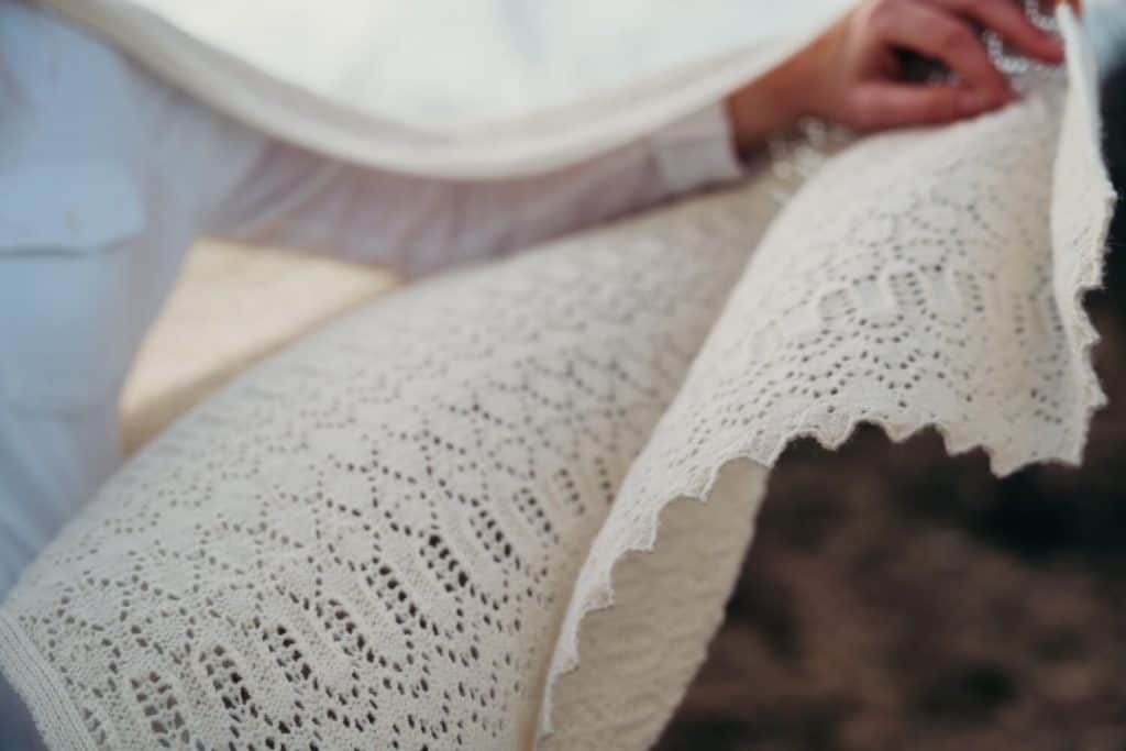 DutchMerino merinowollen omslagdoek naturel wit