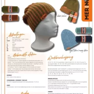 DutchMerino® Breipatroon Beanie Caipín
